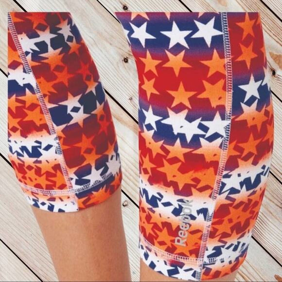 REEBOK Womens Red USA Stretch Cotton Leggings - Picture 3 of 4